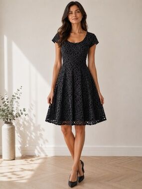 Karl Lagerfeld Black Lace Fit-and-Flare Wedding Dress